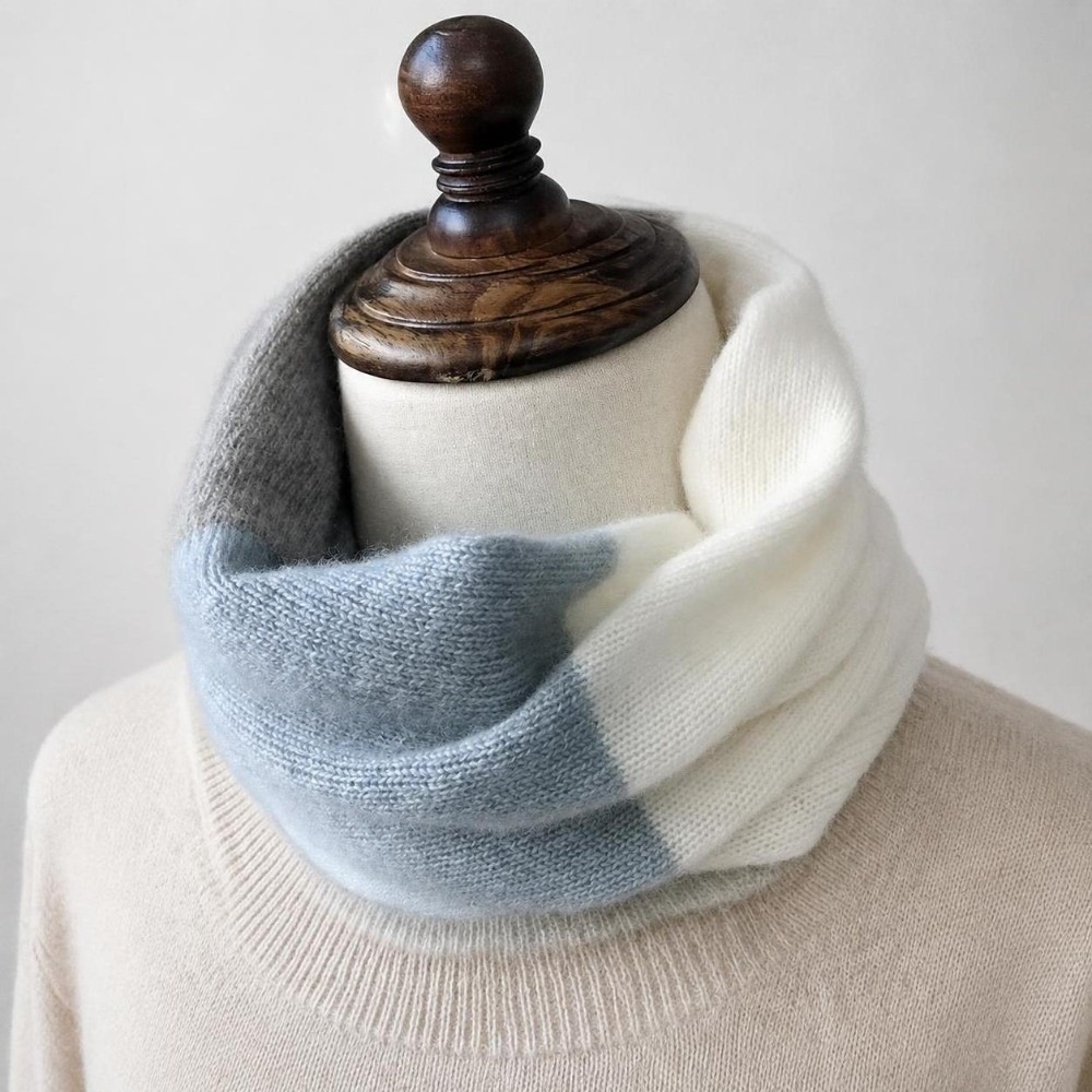 Infinity Scarf Knit - Yumuşak, Renkli, Sonsuz Desenli, Rüzgar Geçirmez,