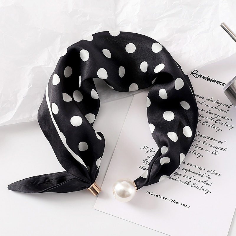 Face Scarf Mask - Kadınlar için Yeni İncili Tokalı İpek