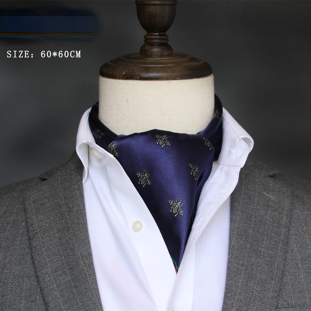 Face Scarf Mask - İngiliz erkek ipek eşarp küçük kare