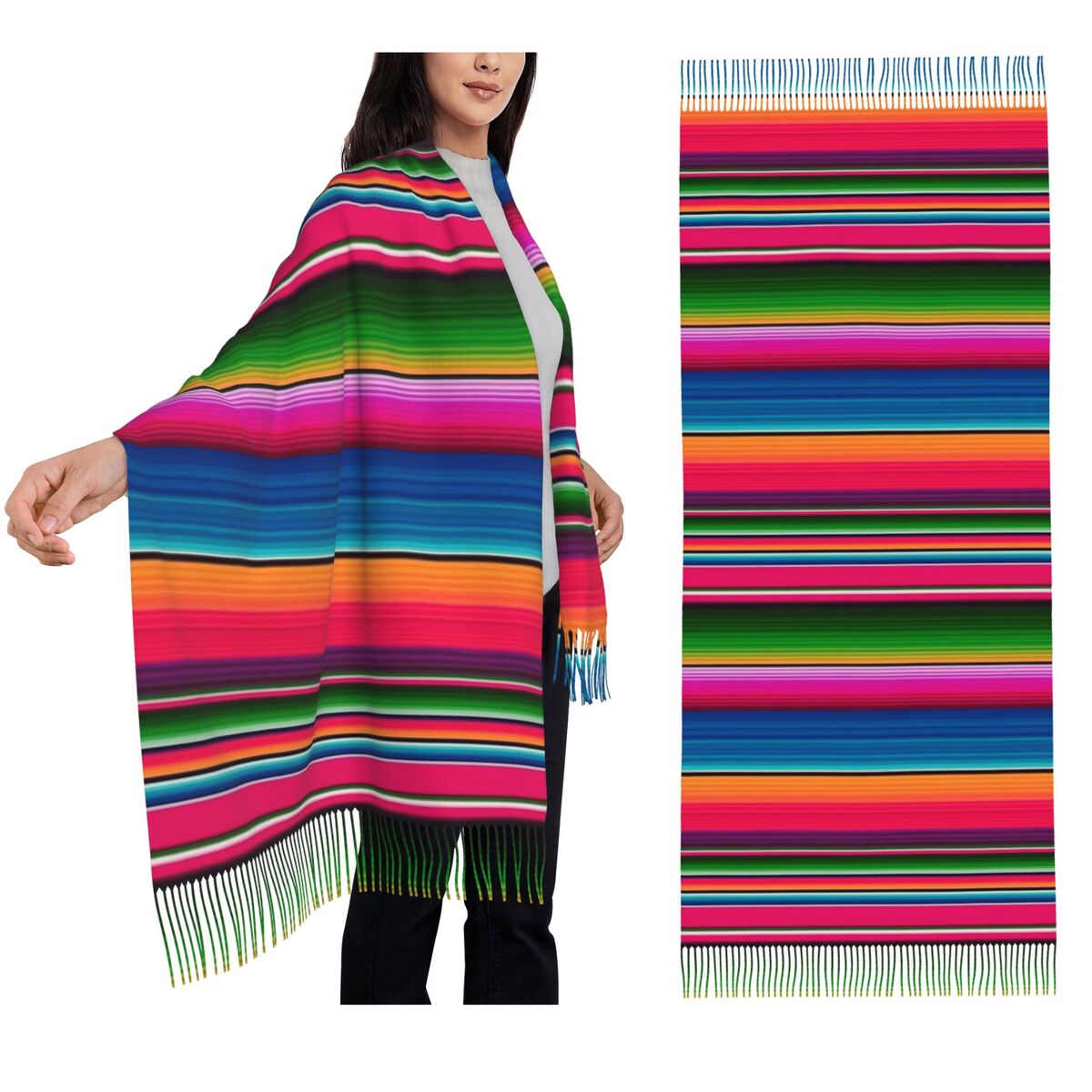 Meksika Battaniyesi Çizgili Fi - Woven Scarf Blanket incelemesi ve fiyatı